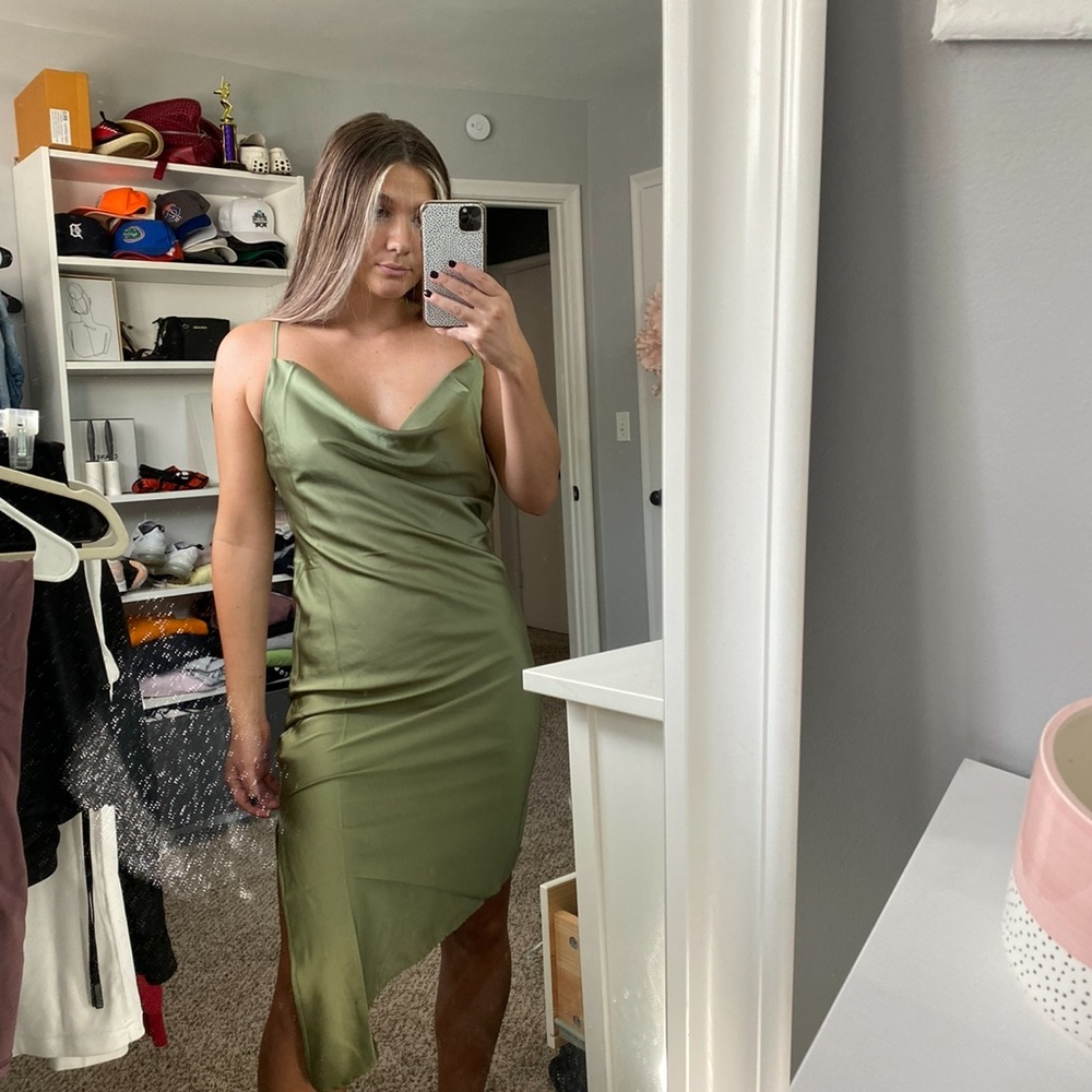silk midi dress